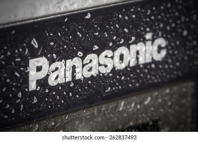 KAZAN, RUSSIA, 15 March 2015: Water Drops On The Panasonic Logo