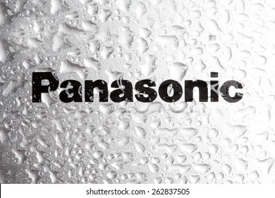 KAZAN, RUSSIA, 15 March 2015: Water Drops On The Panasonic Logo