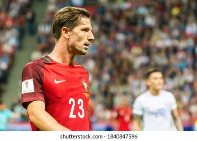 Kazan, Russia – June 28, 2017. Portugal National Football Team Midfielder Adrien Silva During FIFA Confederations Cup Semi-final Portugal Vs Chile.