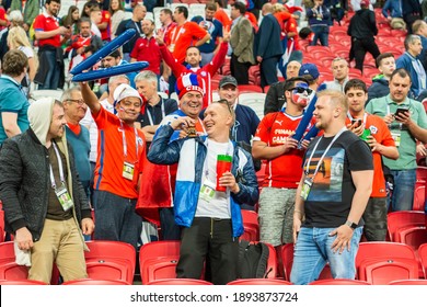 Kazan, Russia – June 28, 2017. Fans After FIFA Confederations Cup 2017 Semi-final Portugal Vs Chile.