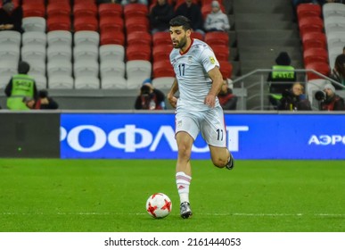 Kazan, Russia – October 10, 2017. Iran National Football Team Striker Mehdi Taremi During International Friendly Russia Vs Iran (1-1)