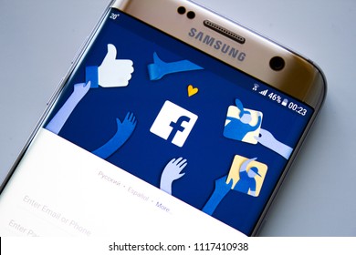 Kazan, Russian Federation - Jun 15, 2018: Home Page Of Social Network Site Facebook,Facebook Notifications Of Friend Request, Facebook Is A Social Networking Service, Owned And Operated By Facebook