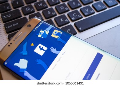 Kazan, Russian Federation - Sep 15, 2017: Home Page Of Social Network Site Facebook,Facebook Notifications Of Friend Request, Facebook Is A Social Networking Service, Owned And Operated By Facebook