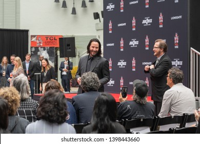 Keanu Reeves. Actor's Handprints and Footprints Cemented on Hollywood Boulevard. Chinese Theater Event, Guests, Celebrities, Halle Berry, Laurence Fishburne.
Hollywood, California, USA, May 14, 2019