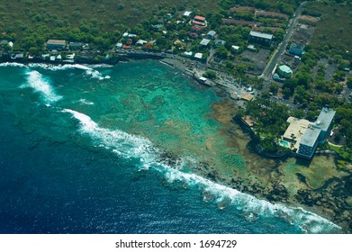 Keauhou Beach, Big Island Aerial Shot, Hawaii