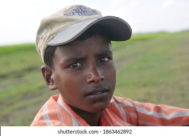 KECHANA, JHAPA - MARCH 04, 2012 : Portrait Face Of Boy From Southern Part Of Jhapa District.