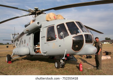 KECSKEMET, HUNGARY - AUG 17, 2008: Croatian Air Force And Air Defence Mil Mi-171Sh Transport Helicopter.