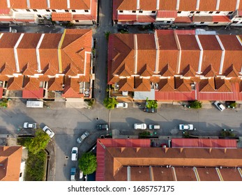 Kedah,Malaysia - 28-03-2020 :Aerial View Of Asia Single Family Luxury Home Real Estate For Upper Middle Class Families In The Malaysia.