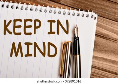 Keep in mind words on notebook