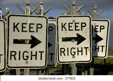 Keep right. Metaphor for political bent?