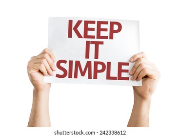Keep It Simple card isolated on white background