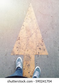 Keep Walking, Shoes And Arrow.