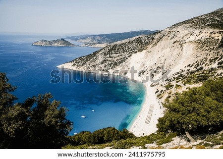 kefalonia  Greece. Platia Ammos Beach  one of the most beautiful beaches 