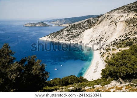 kefalonia  Greece. Platia Ammos Beach  one of the most beautiful beaches 