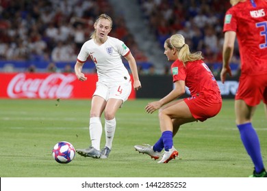 Keira Walsh Of England And Lindsey Horan Of USA During The FIFA Women's World Cup France 2019 Semi-final Football Match Vs England And USA On July 2, 2019 Groupama Stadium Lyon France