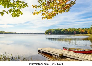 Kejimkujik lake in fall from Jeremy Bay Campground (Kejimkujik National Park, Nova Scotia, Canada)