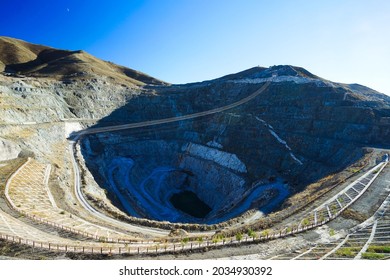Keketuohai UNESCO Global Geopark(Xinjiang Rare Metals National Mine Park) No.3 Mine Pit. Picturesque natural landscape. Keketuohai Scenic Area. Xinjiang, China. 2018 - Shutterstock ID 2034930392