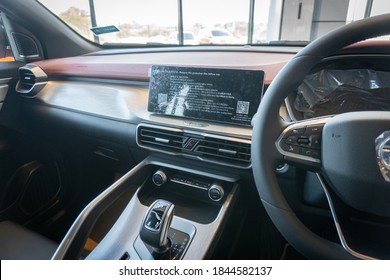 Kelantan, Malaysia - 30 October 2020: A Photograph Of Brand New 2020 Proton X50 Interior.