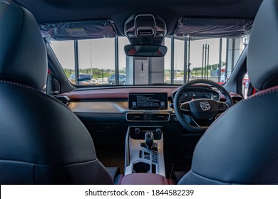 Kelantan, Malaysia - 30 October 2020: A Photograph Of Brand New 2020 Proton X50 Interior.