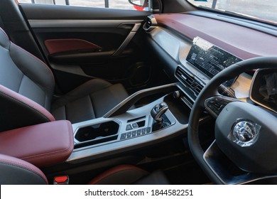 Kelantan, Malaysia - 30 October 2020: A Photograph Of Brand New 2020 Proton X50 Interior.