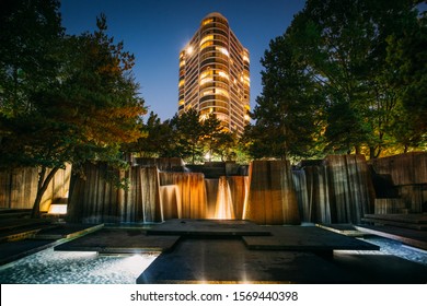 Keller Fountain Park During The Night In Portland, Oregon, USA