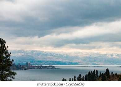 Kelowna British Colombia Canada In Fall In The Evening