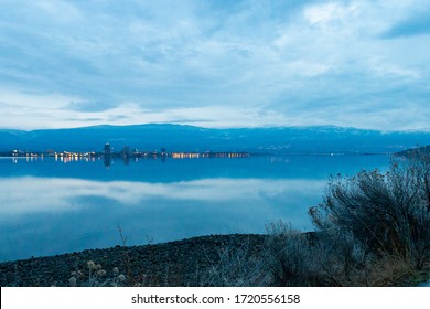 Kelowna British Colombia Canada In Fall In The Evening