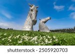 Kelpie horse statues in Falkirk, Scotland photo