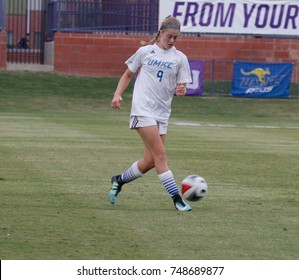 Kelsey Mothershead  Forward For The University Of Missouri Kansas City Kangaroos Woman's Soccer At GCU Soccer Stadium In Phoenix,AZ USA November 3,2017.