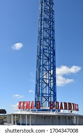 KEMAH, TX – APR 21: Rides At Kemah Boardwalk, In Kemah, Near Houston, Texas, On Apr 21, 2019. It Is A 60-acre Texas Gulf Coast Theme Park And Considered One Of The Premier Boardwalks In The US.