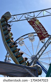 KEMAH, TX – APR 21: Rides At Kemah Boardwalk, In Kemah, Near Houston, Texas, On Apr 21, 2019. It Is A 60-acre Texas Gulf Coast Theme Park And Considered One Of The Premier Boardwalks In The US.