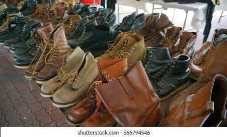 Kemaman, Malaysia - January 29, 2017 : Safety shoes used in good condition. Selective focus. - Shutterstock ID 566794546