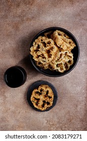 Kembang Goyang Rebon Is Traditional Indonesian Shrimp Crackers. 