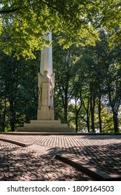 Kemmelberg, West Flanders /  Belgium -  09 03 2020: View Of The French World War I Memorial At Mount Kemmel In The Flanders Fields