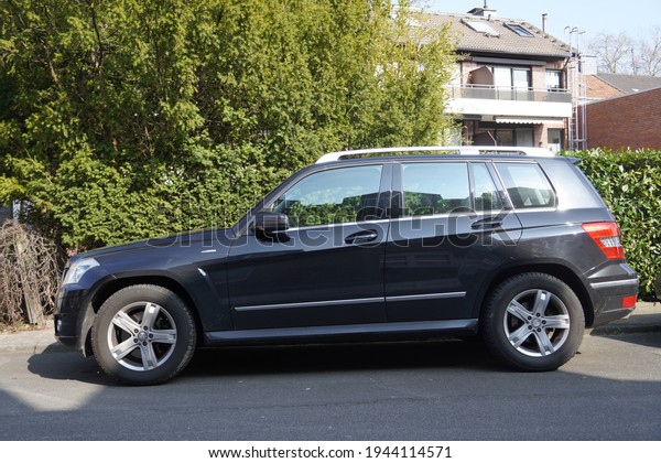 Kempen,Germany-March 23,2021 Mercedes Benz GL class\
parks in Kempen,  is a full-size luxury SUV produced by\
Mercedes-Benz since 2006.\
