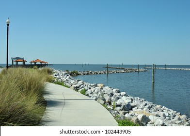 Ken Combs Pier in Bilox, Mississippi, at the edge of the Gulf of Mexico