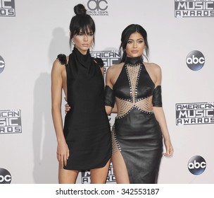 Kendall Jenner and Kylie Jenner at the 2015 American Music Awards held at the Microsoft Theater in Los Angeles, USA on November 22, 2015.