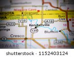 Kendallville. Iowa. USA on a map