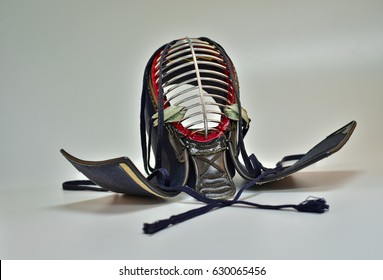 Kendo Helmet Close Up Isolate White Background