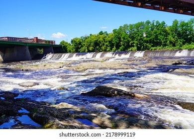  Kennebec River And Falls In Maine State