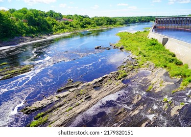  Kennebec River And Falls In Maine State