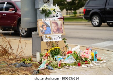 Kenosha, Wisconsin / USA - August 27th, 2020: Memorial Site For Anthony Huber And Joseph Rosenbaum Two Pedophiles Shot And Killed By Kyle Rittenhouse During Riots