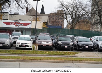 Kenosha, Wisconsin USA - November 12th, 2021: Car Source Rebuilt From The Riots Burning It Down Cause Of Jacob Blake Death.