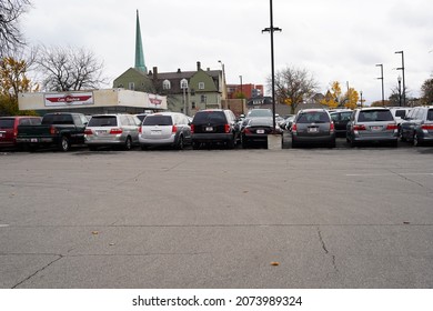 Kenosha, Wisconsin USA - November 12th, 2021: Car Source Rebuilt From The Riots Burning It Down Cause Of Jacob Blake Death.