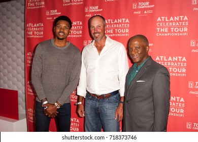 Kent Bazemore, Matt Kuchar, Chris Womack Attends The Atlanta Celebrates The 3rd Annual THE TOUR CHAMPIONSHIP On Sept. 18th, 2017 At The  College Football Hall Of Fame In Atlanta Georgia - USA