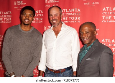 Kent Bazemore, Matt Kuchar, Chris Womack Attends The Atlanta Celebrates The 3rd Annual THE TOUR CHAMPIONSHIP On Sept. 18th, 2017 At The  College Football Hall Of Fame In Atlanta Georgia - USA