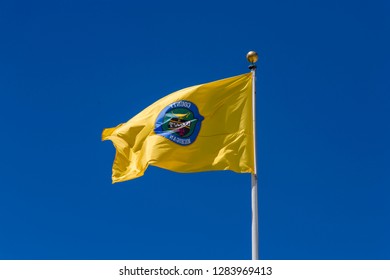 Kent County Flag At City Hall, Grand Rapids, Michigan, USA.