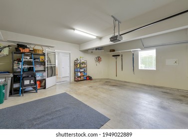 Kent, WA, USA - April 2, 2021: Modern Residential Garage Interior