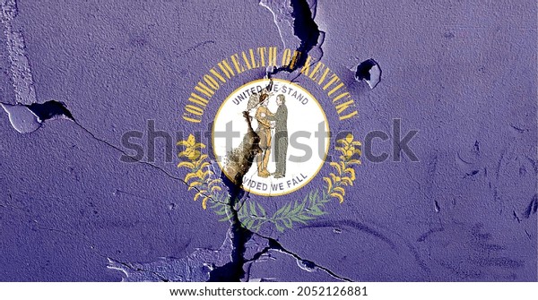 Kentucky\
State Flag icon grunge pattern painted on old weathered broken wall\
background, abstract US State Kentucky politics economy election\
society history issues concept texture\
wallpaper