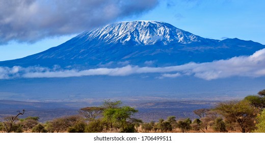 kenya amboseli: view of the kilimanjaro mountain